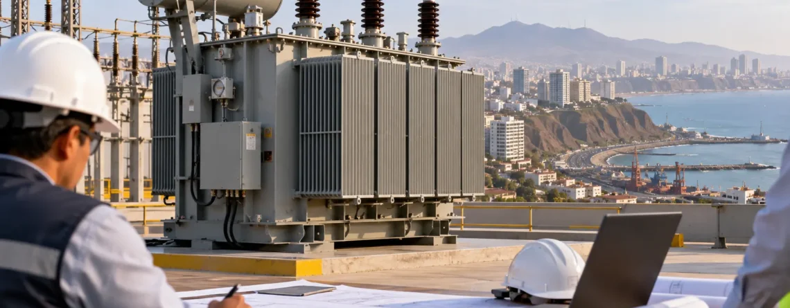 Transformador eléctrico en proceso de evaluación técnica para un proyecto en Lima